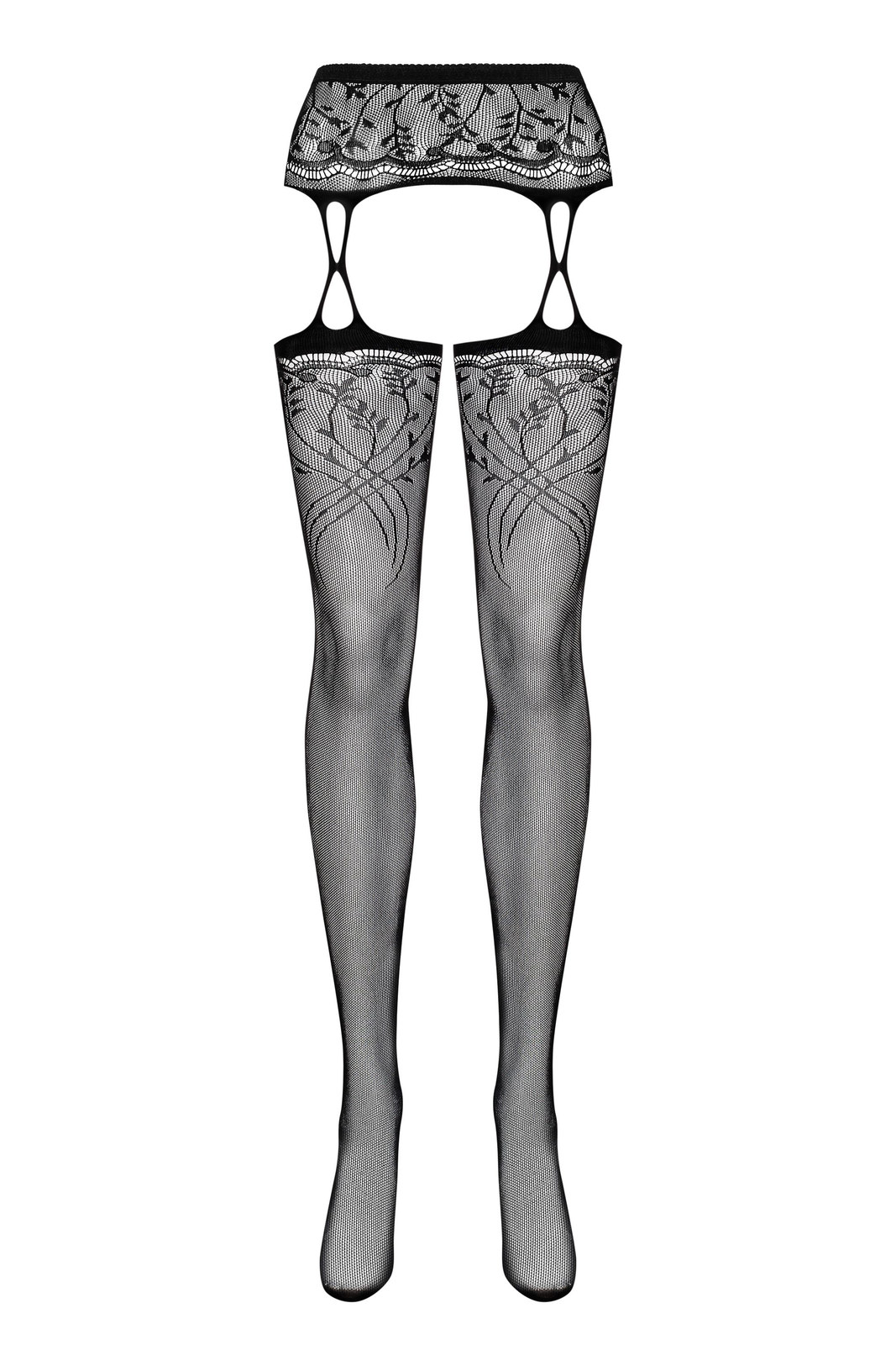 Панчохи з поясом S206 Black - Зображення 5