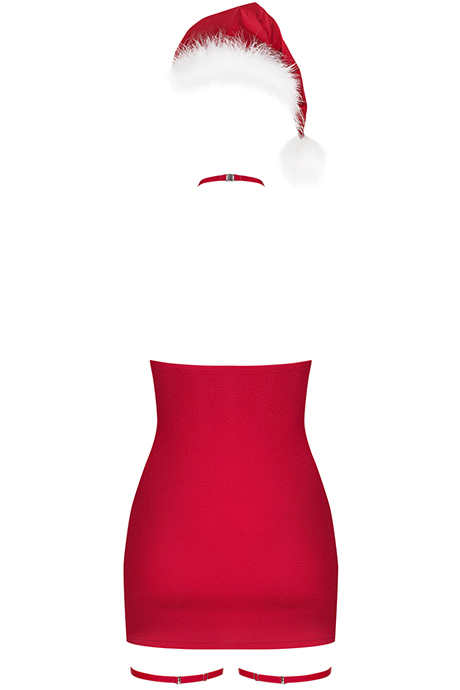 Костюм снегурочки Kissmas Red ( платье, шапочка, чокер, подвязки) — изображение 6