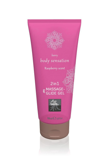 Лубрикант і Масажна олія 2 в 1 Massage-& Glide gel 2in1 Raspberry scent