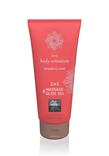 Лубрикант і Масажна олія 2 в 1 Massage-& Glide gel 2in1 Strawberry scent