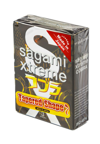 Супертонкі латексні презервативи Sagami Xtreme Cobra 3шт - фото 1