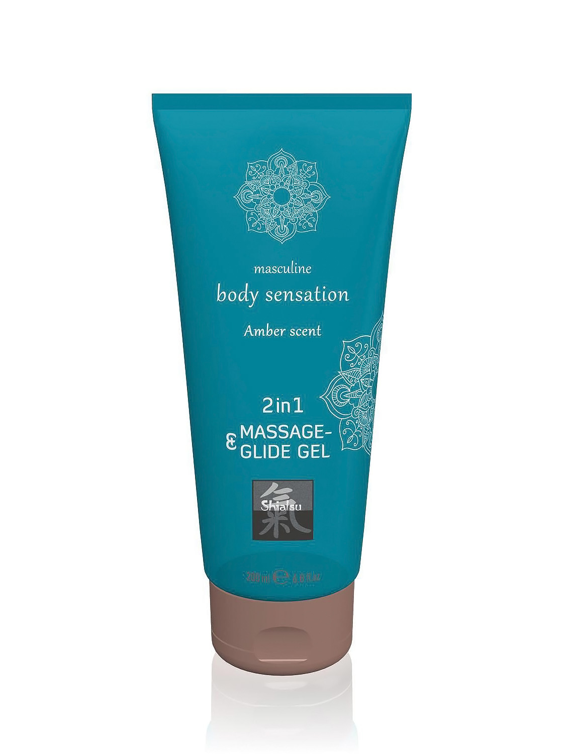 Лубрикант и массажное масло 2 в 1 для мужчин Shiatsu Massage & Glide gel 2in1 Amber scent 200 мл