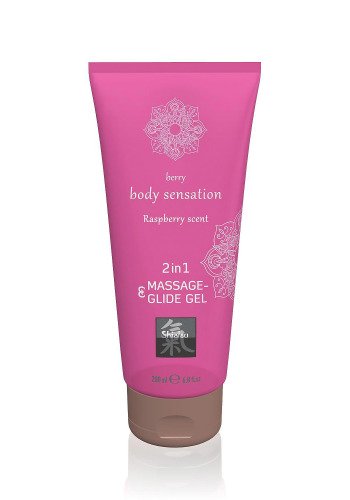 Лубрикант і Масажна олія 2 в 1 Massage-& Glide gel 2in1 Raspberry scent