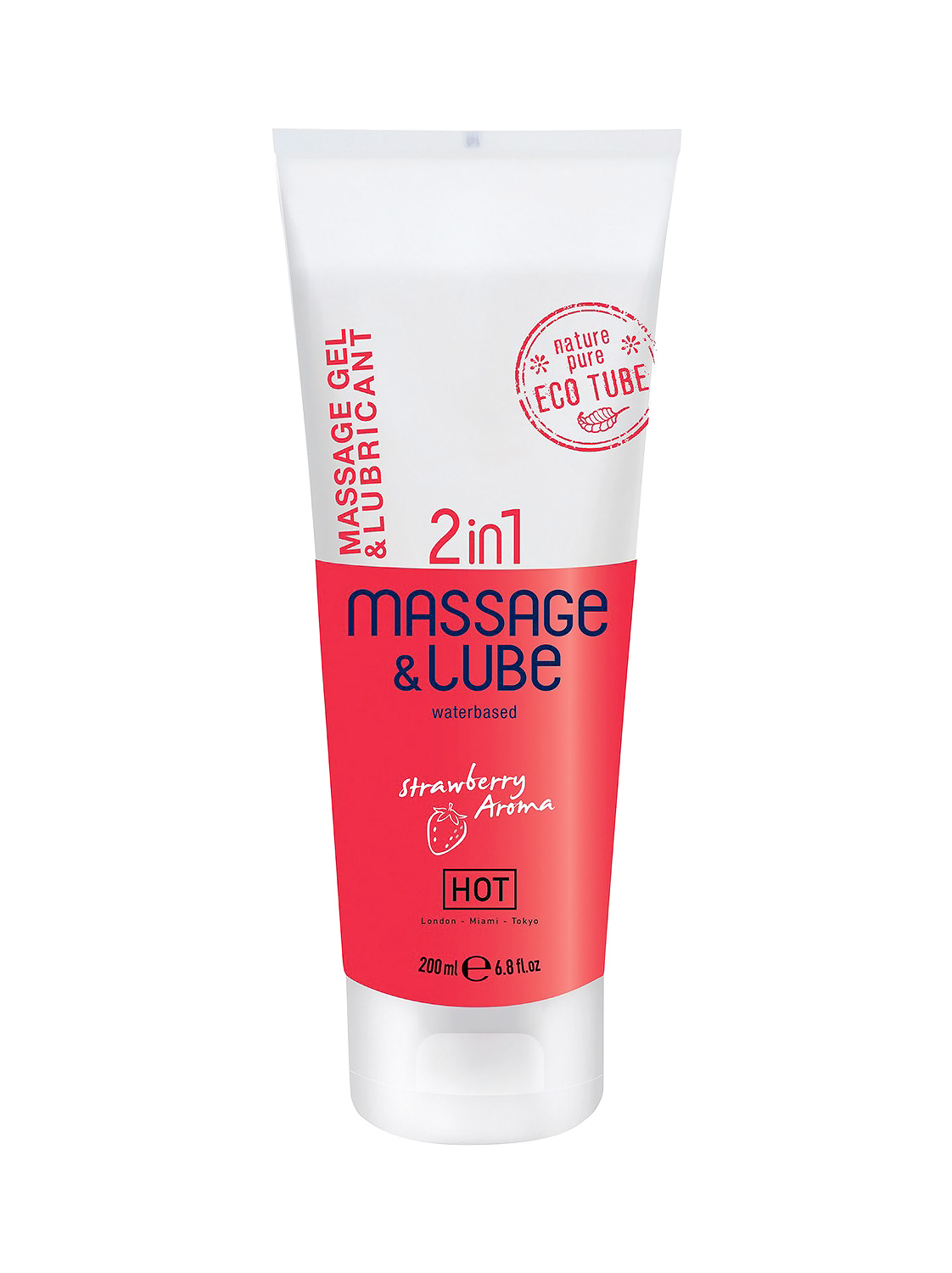 Масажний гель і лубрикант Hot Massage & Glide Gel 2in1 Strawberry 200 мл - фото 1