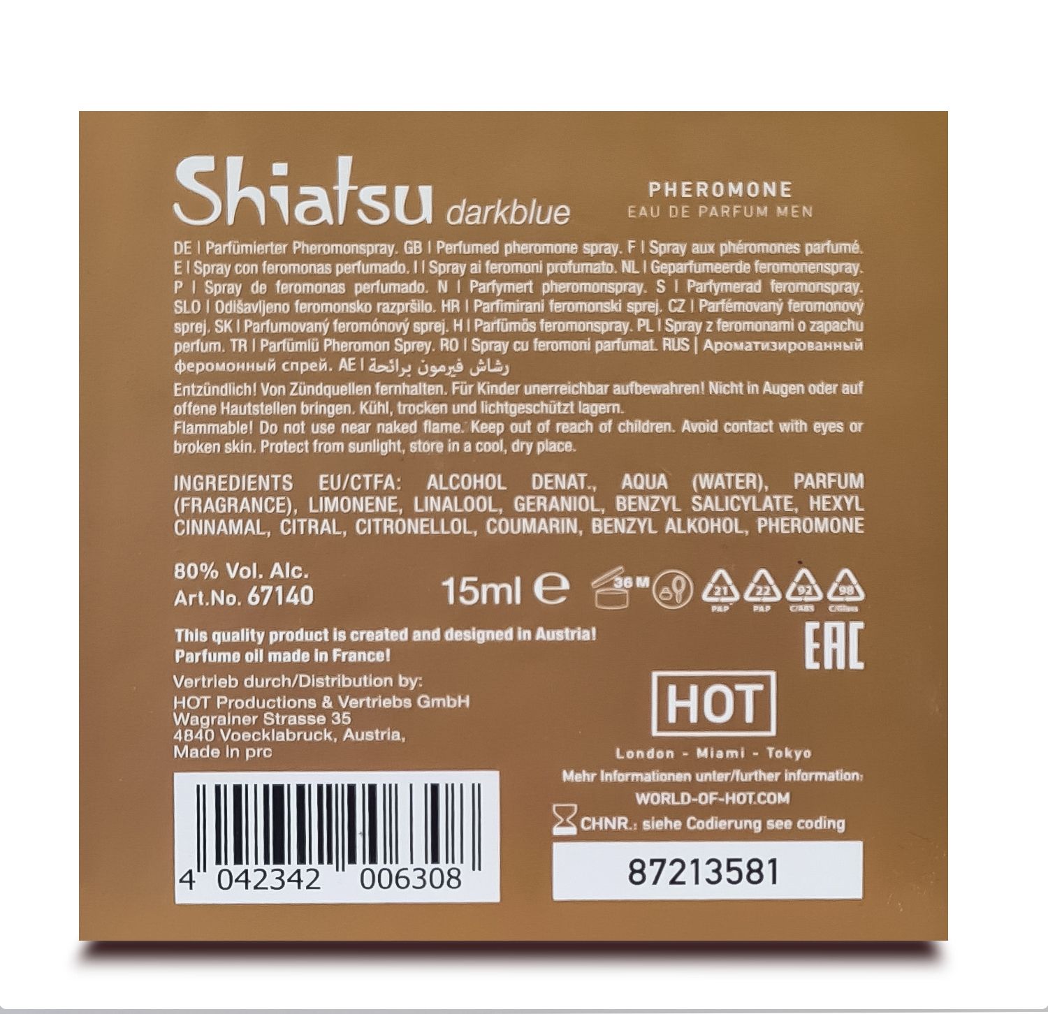 Парфуми з феромонами чоловічі Shiatsu Pheromone Fragrance men darkblue 15 мл - фото 6