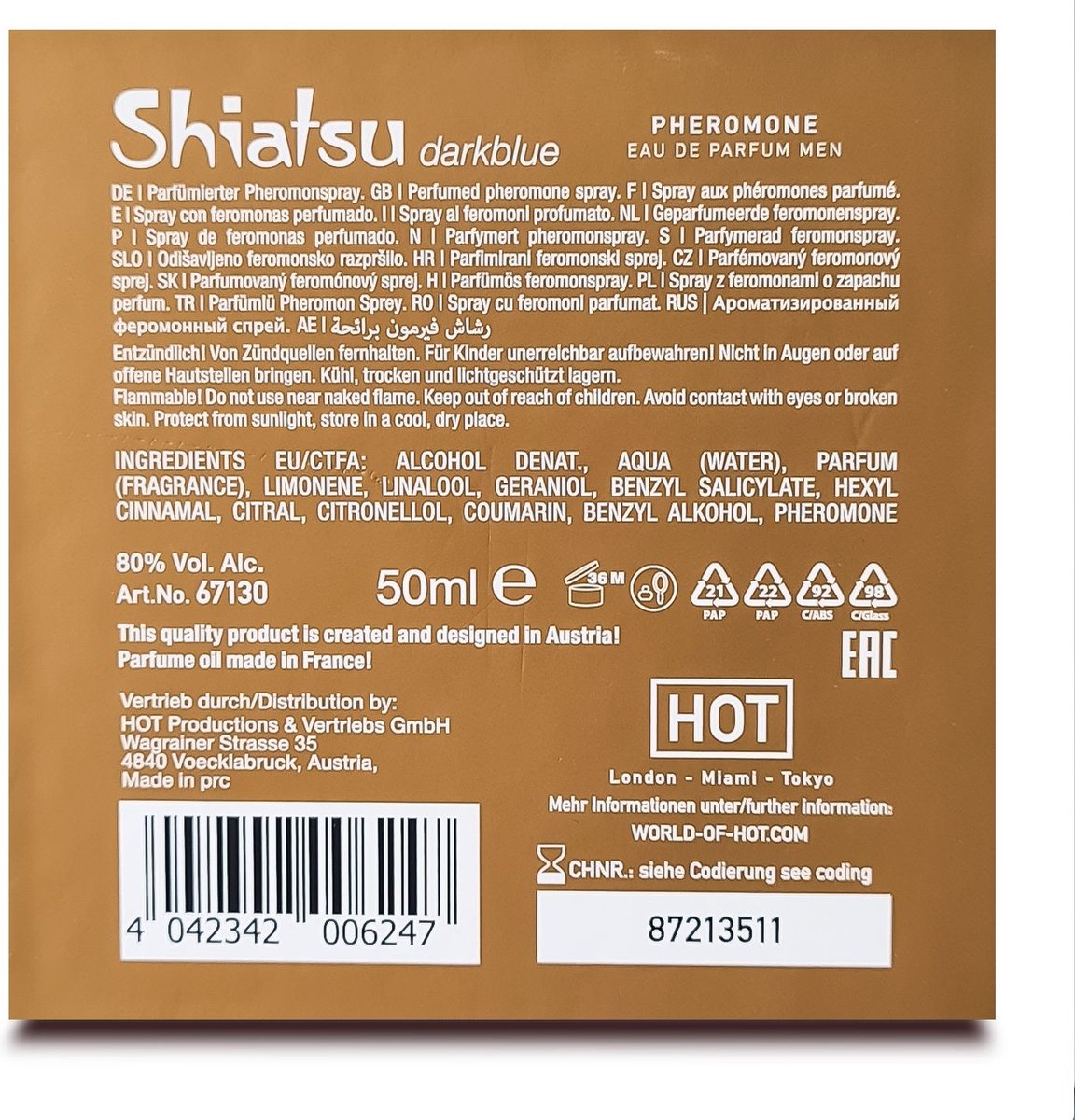 Парфуми з феромонами чоловічі Shiatsu Pheromone Fragrance men darkblue 50 мл - фото 3