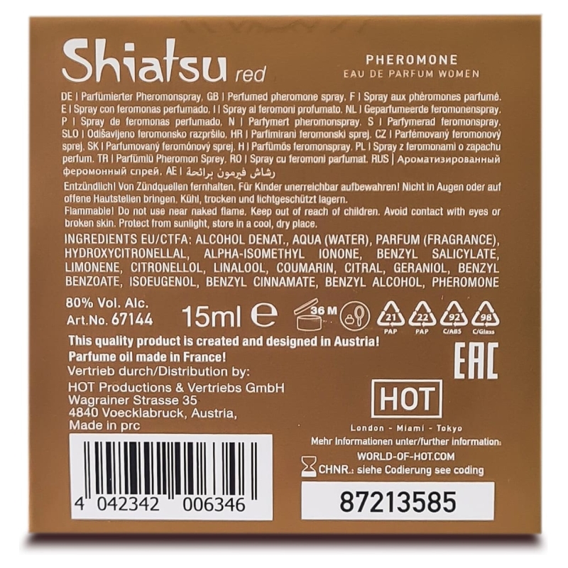 Духи с феромонами женские Shiatsu Pheromone Fragrance women red — изображение 6