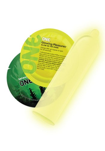 Презервативи One Glowiing Pleasures Сяючі в темряві