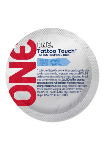 Презервативи One Tattoo Touch сині