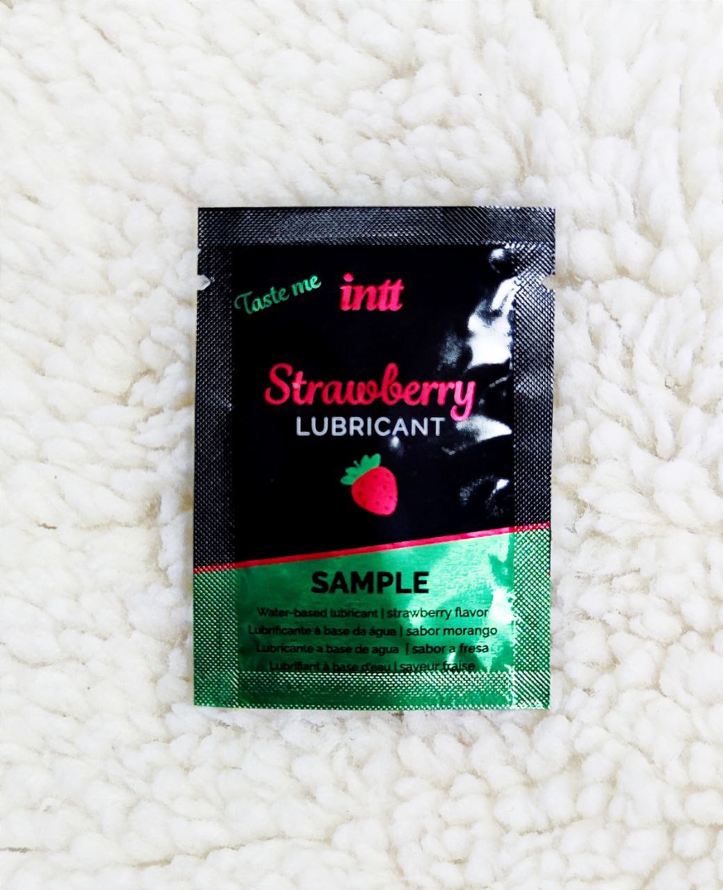 Пробник Їстівний лубрикант зі смаком полуниці Intt Strawberry Lubrificant- фото 2