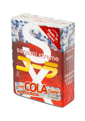 Супертонкі латексні презервативи Sagami Xtreme Cola flavor 3 шт- фото 2