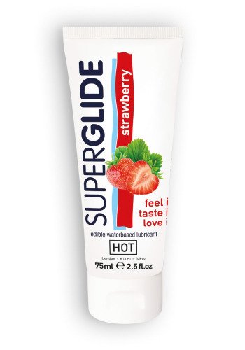 Їстівний лубрикант на водній основі Hot Superglide спокуслива Полуничка