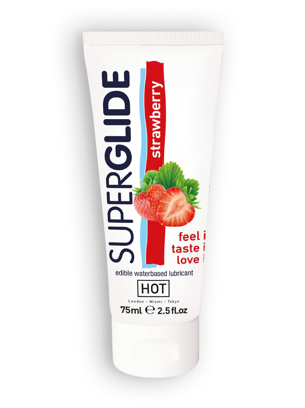 Їстівний лубрикант на водній основі Hot Superglide спокуслива Полуничка