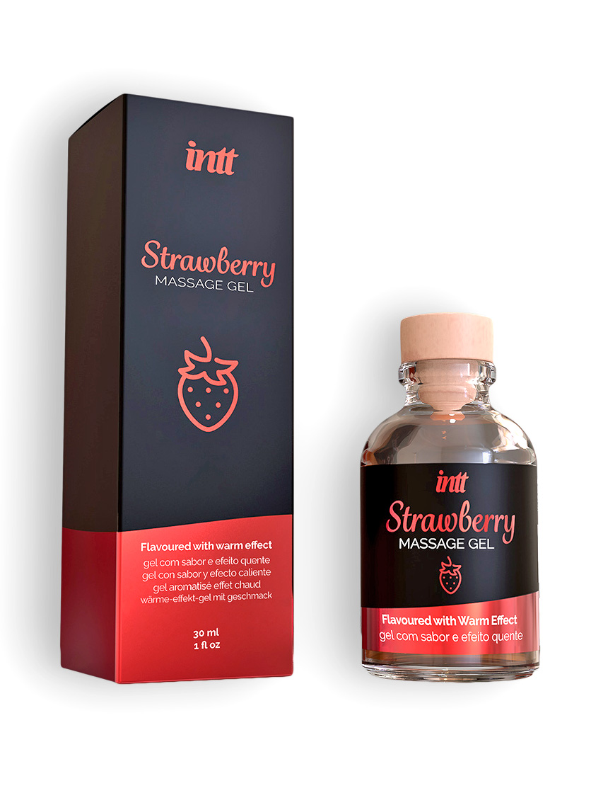 Їстівний масажний гель для інтимних зон Intt Strawberry 30 мл - фото 1