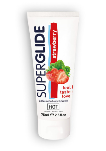 Їстівний лубрикант на водній основі Hot Superglide спокуслива Полуничка