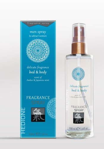 Спрей для тела и постели с феромонами и афродизиаками Hot Fragrance Shiatsu Янтарь и японская мята, 100 мл (для мужчин)