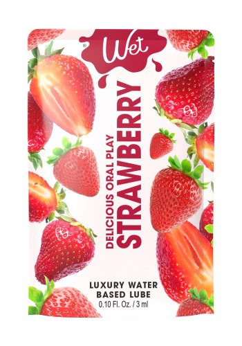 Пробник Лубрикант їстівний зі смаком полуниці Wet Strawberry