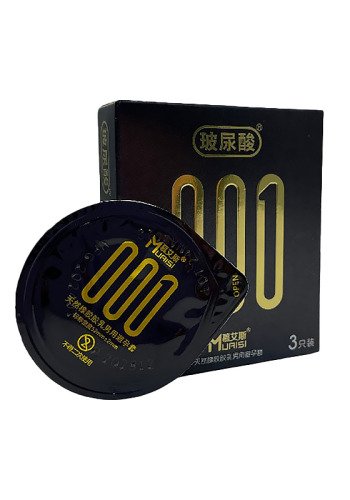 Презервативы из натурального латекса Muaisi Black 001, 3 шт