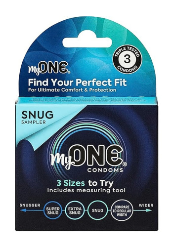 Набір презервативів із 3-х розмірів MyONE Snug Sampler - фото 1