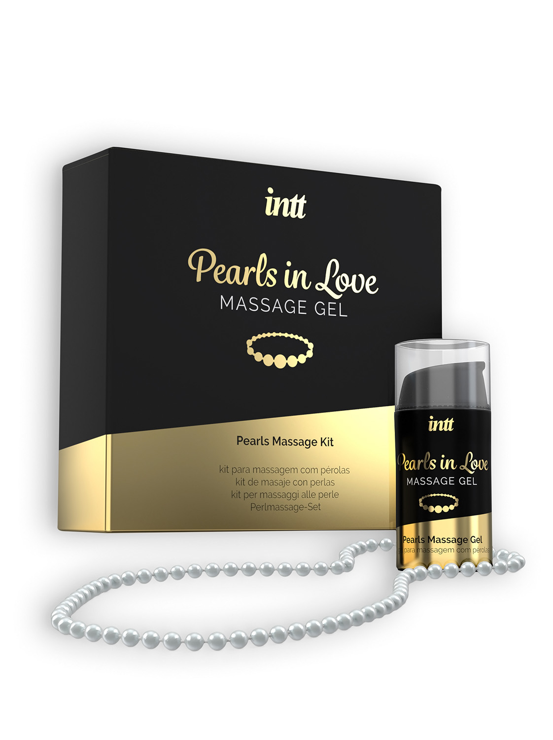 Набір для інтимного масажу Intt Pearls in Love з гелем і перловим намистом - фото 1