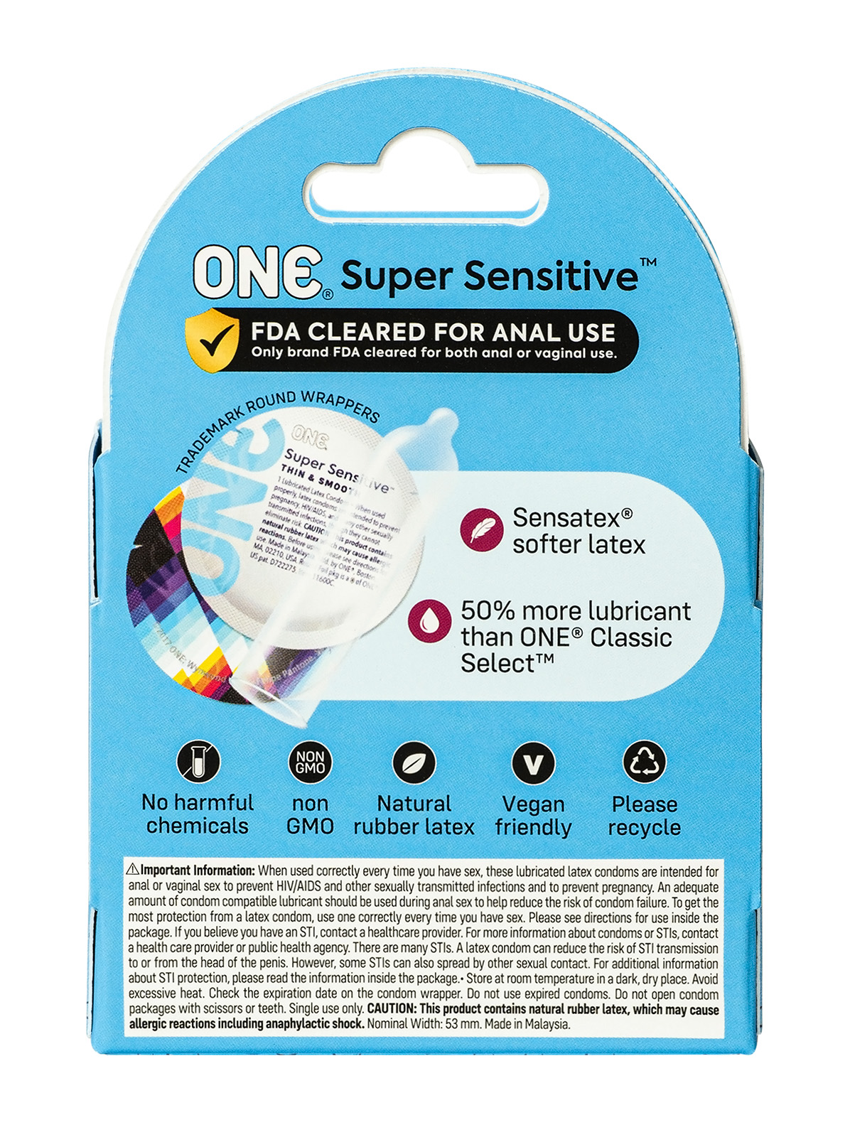 Набір гладких ультратонких презервативів One Super Sensitive, 3 шт. - Зображення 2