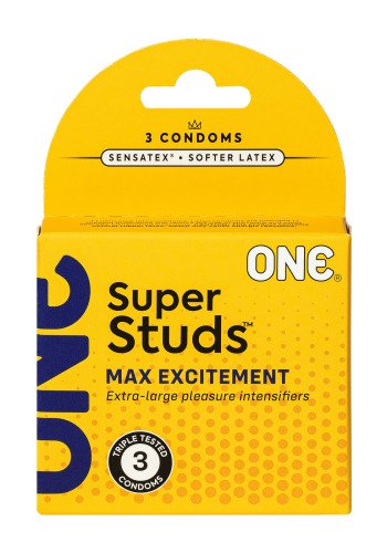 Набір рельєфних презервативів One Super Studs в упаковці
