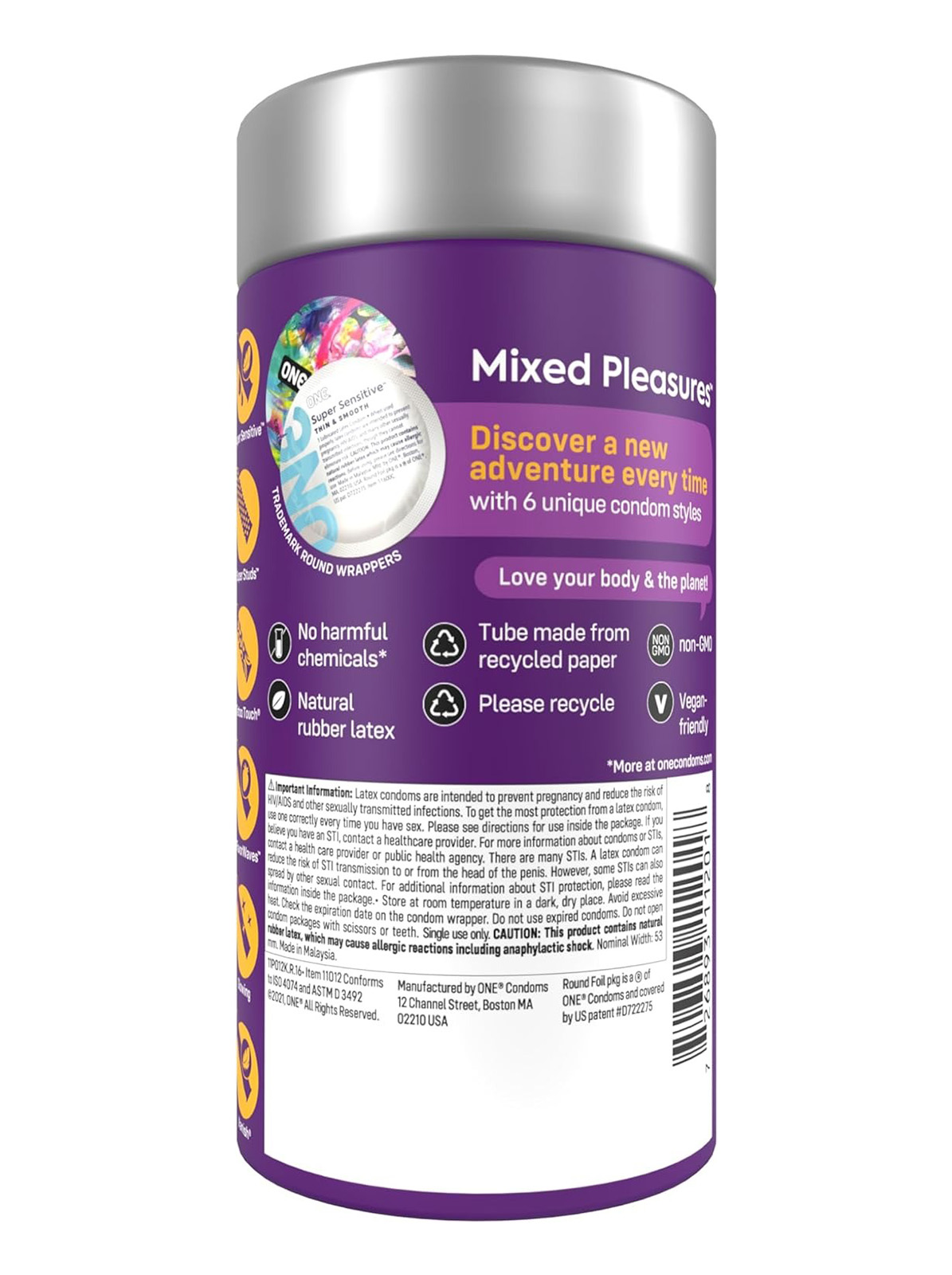 Набір різних презервативів One Mixed Pleasures, 12 шт - Зображення 2
