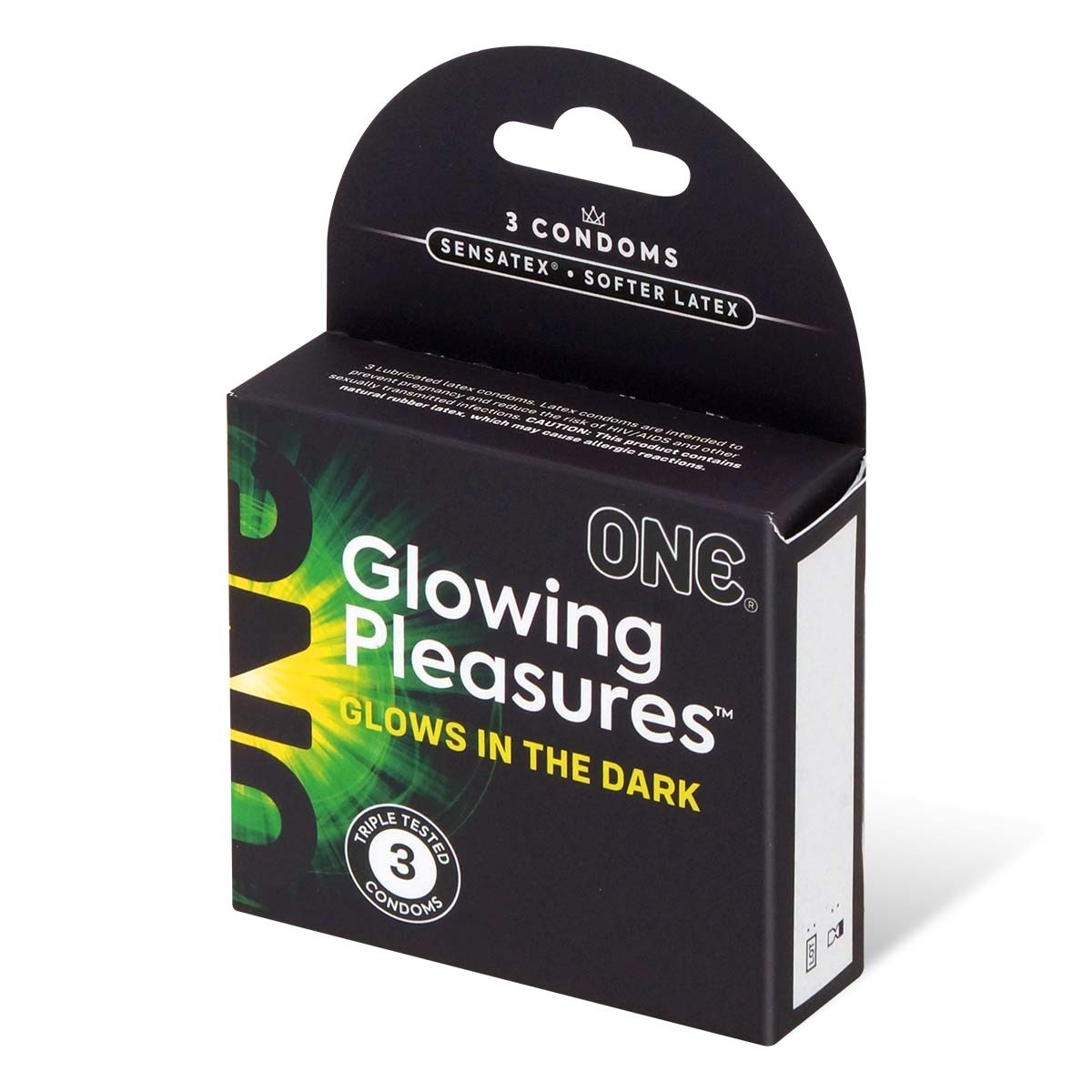 Презервативи флуоринсцентні One Glowing Pleasures в упаковці