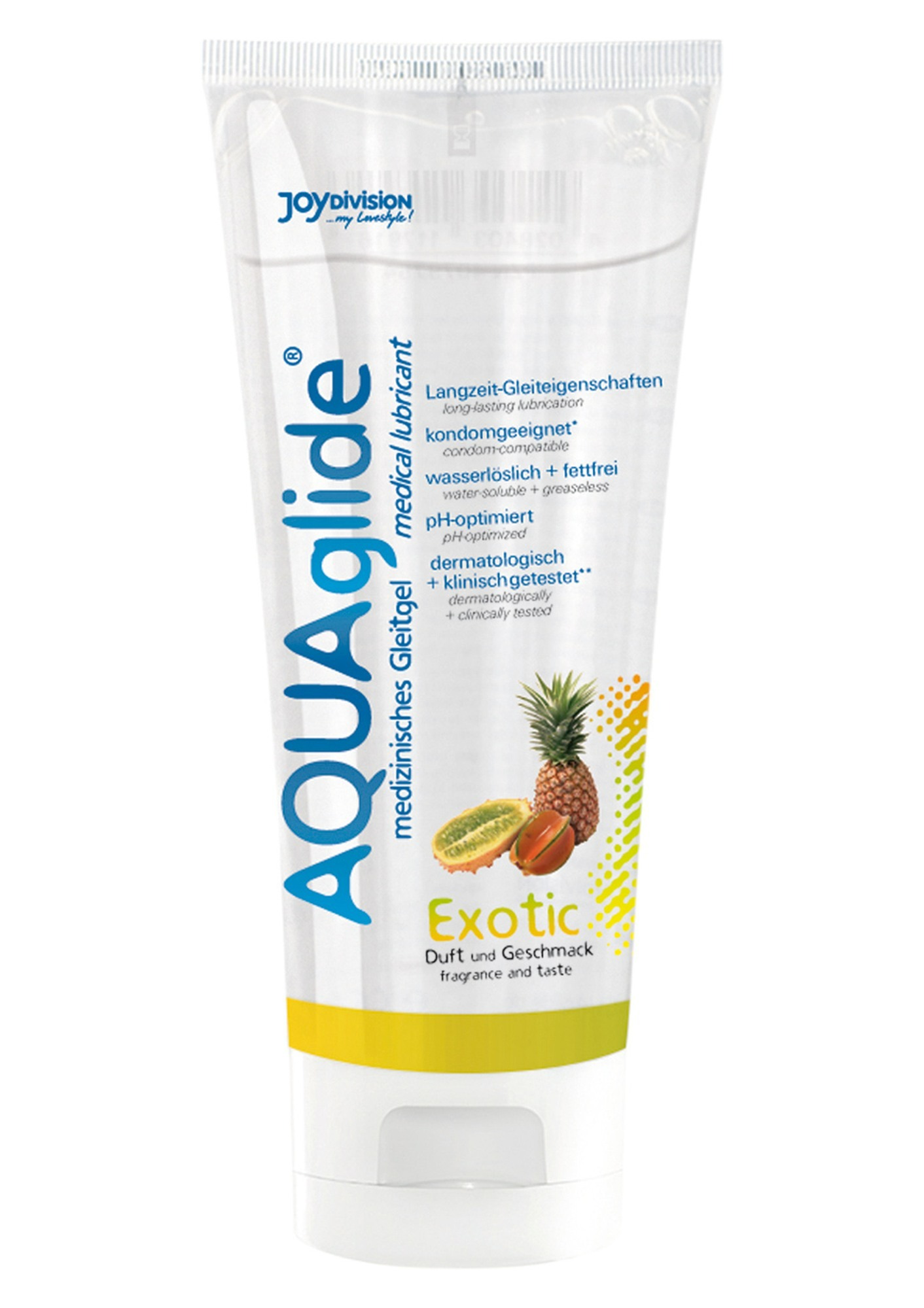 Їстівний лубрикант на водній основі AQUAglide Exotic зі смаком екзотичних фруктів