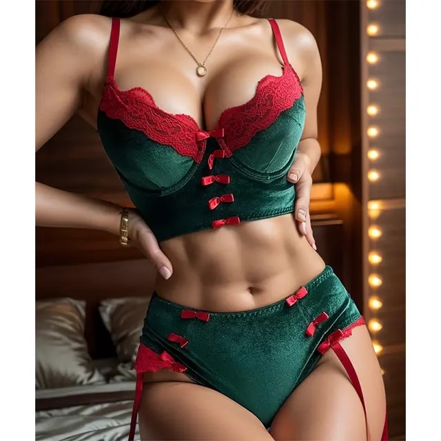 Костюм снегурочки Christmas Dark Green set — изображение 5