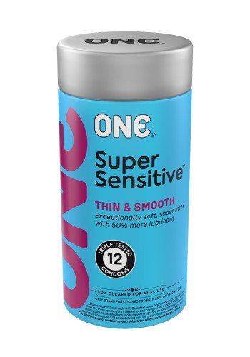 Набор гладких ультратонких презервативов One Super Sensitive, 12 шт