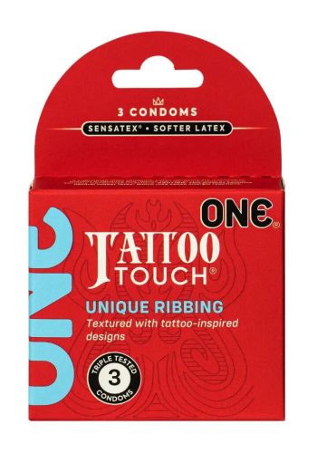 Презервативи з рельєфним малюнком One Tattoo Touch, 3 шт.