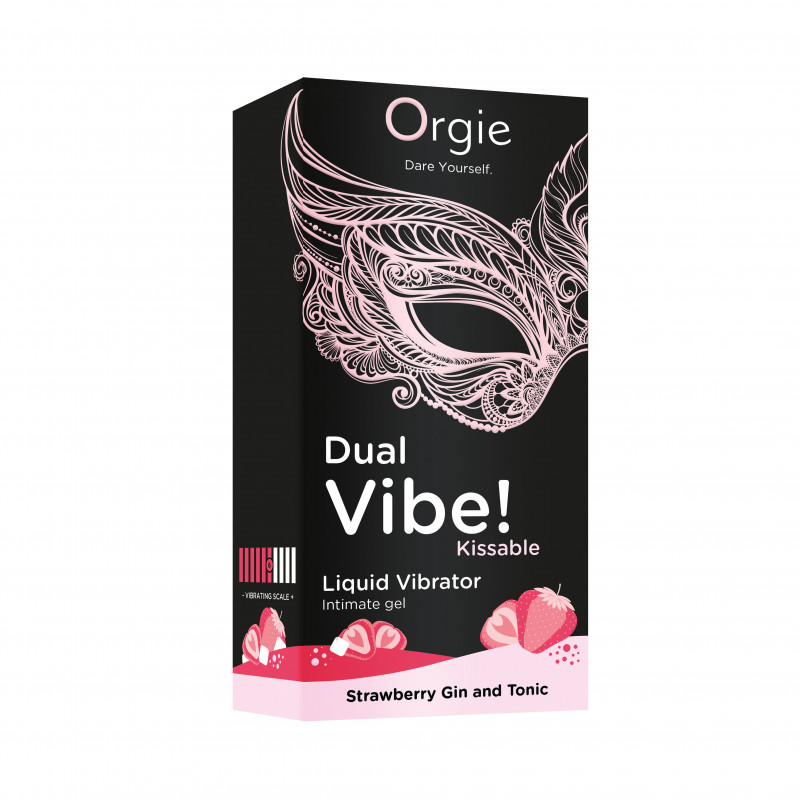Рідкий вібратор DUAL VIBE коктейль Джин-тонік полуниця - Зображення 3
