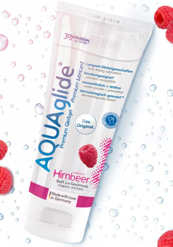 Їстівний лубрикант зі смаком малини AQUAglide Raspberry на водній основі