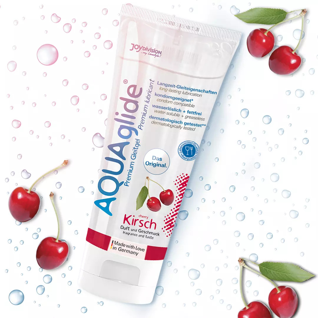 Їстівний лубрикант на водній основі AQUAglide Cherry зі смаком вишні