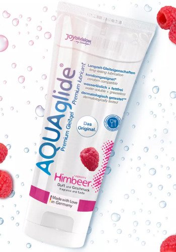 Їстівний лубрикант зі смаком малини AQUAglide Raspberry на водній основі