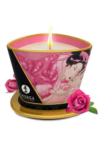 Масажна свічка Rose Petals  Shunga аромат: пелюстки троянди, 170 мл