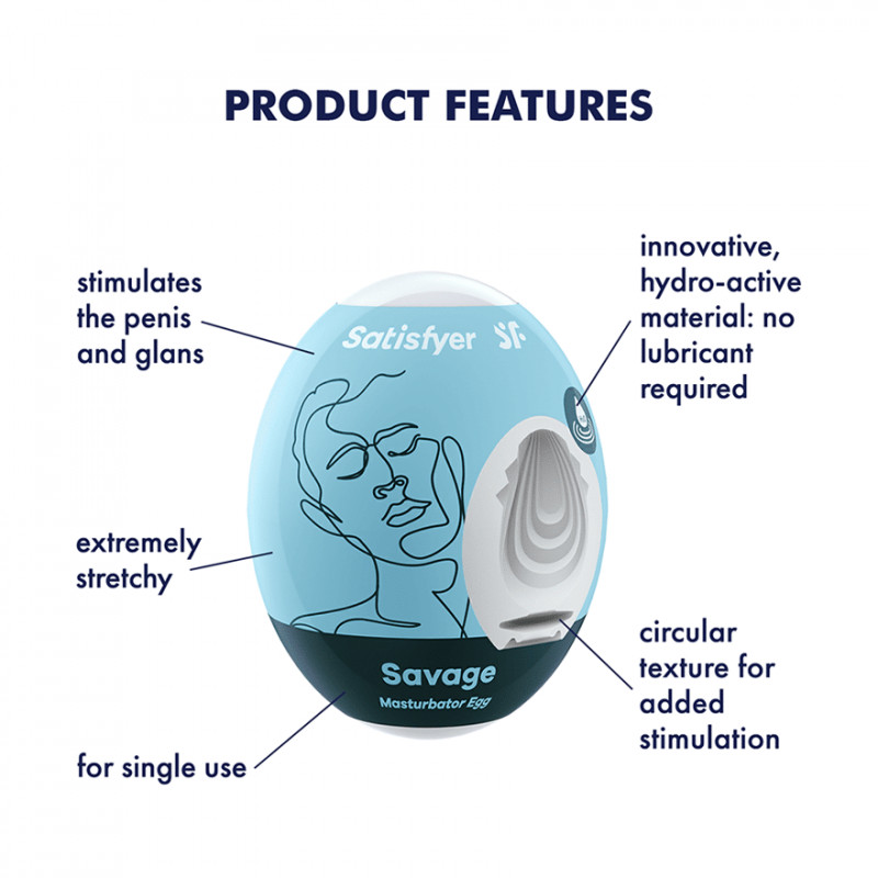 Мастурбатор-яйцо Egg Savage Satisfyer — изображение 3