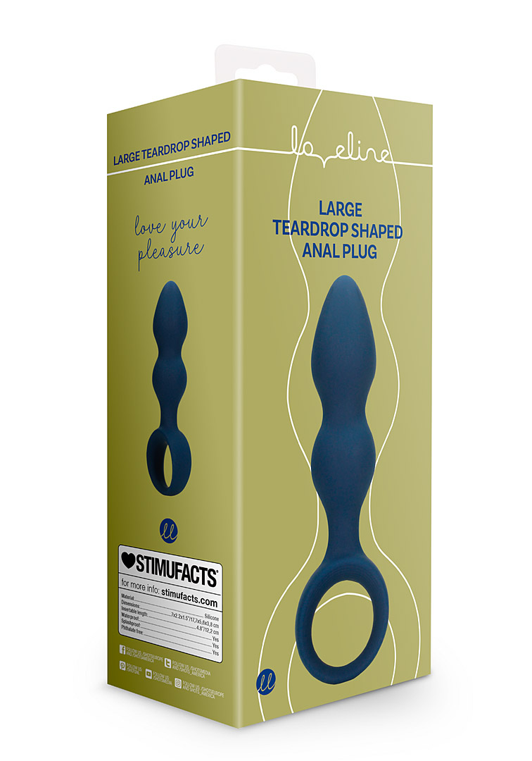 Силиконовая анальная пробка Large Teardrop Shaped Anal Plug Loveline