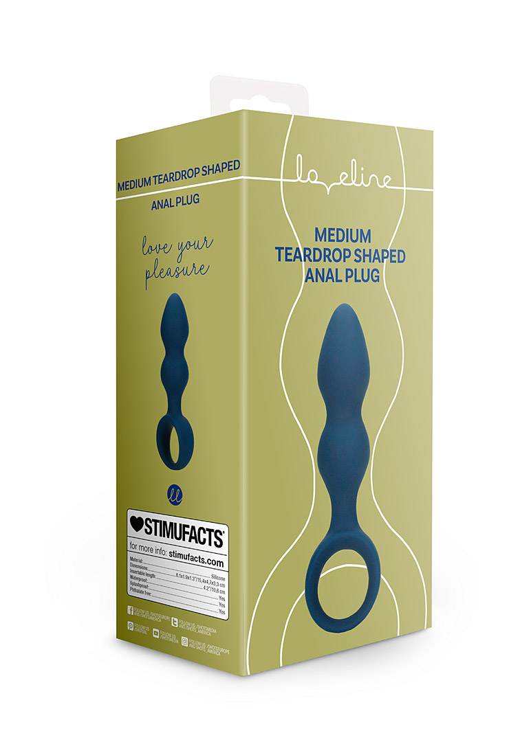 Силіконова анальна пробка Medium Teardrop Shaped Anal Plug Loveline