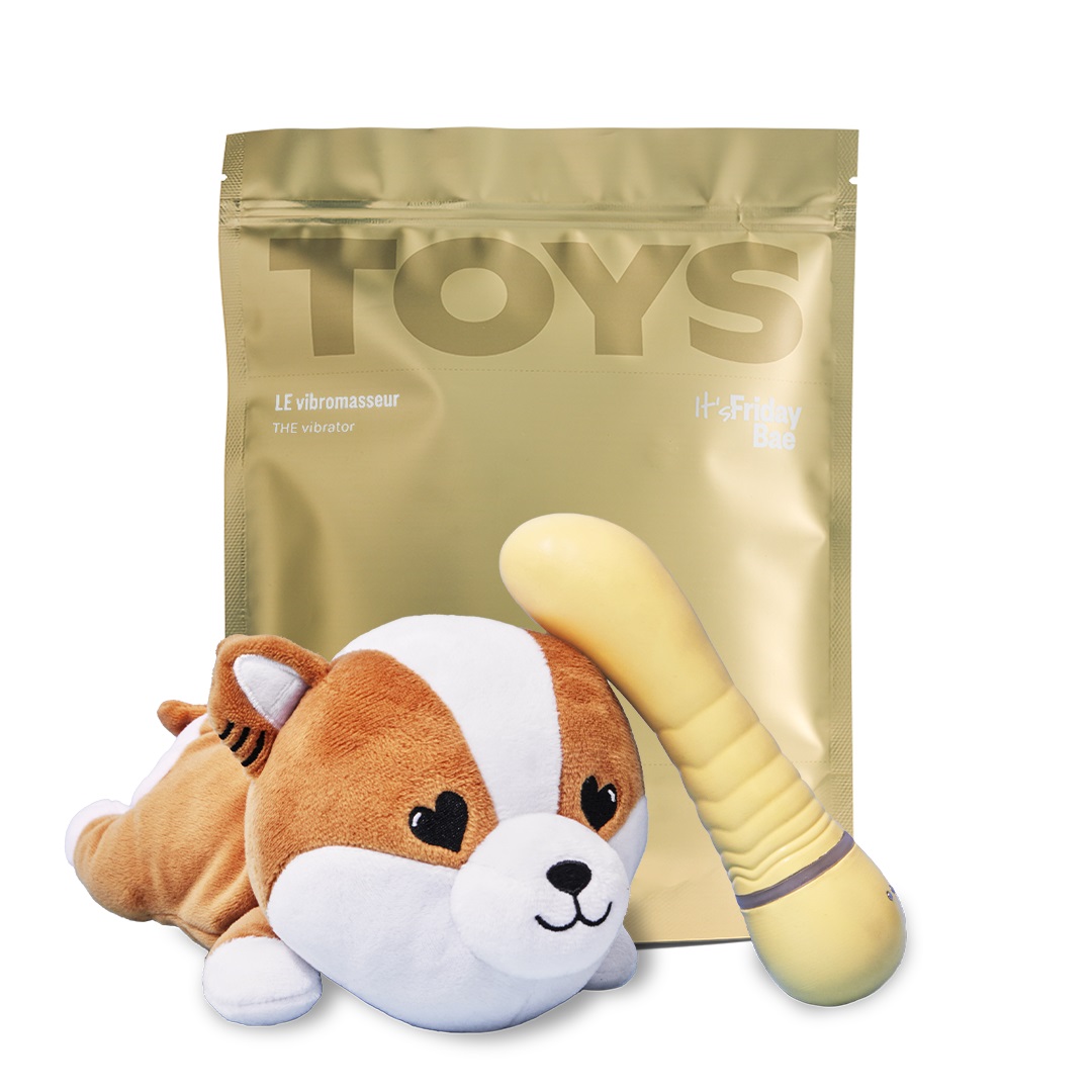 Вібратор для точки G TOYS+ кейс-песик шіба-іну Friday Bae - фото 1