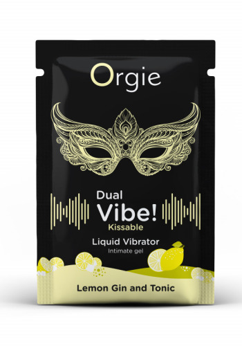 Пробник Жидкий вибратор коктейль Джин-тоник лимон Dual Vibe! 1 мл