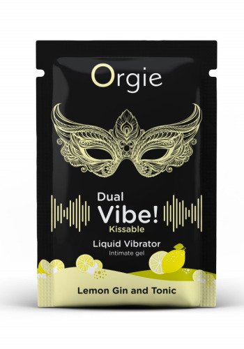 Пробник Жидкий вибратор коктейль Джин-тоник лимон Dual Vibe! 1 мл