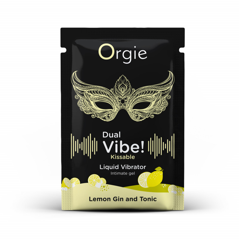 Пробник Рідкий вібратор коктейль Джин-тонік лимон Dual Vibe!