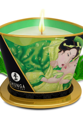 Масажна свічка Exotic Green Tea аромат: зелений чай Shunga