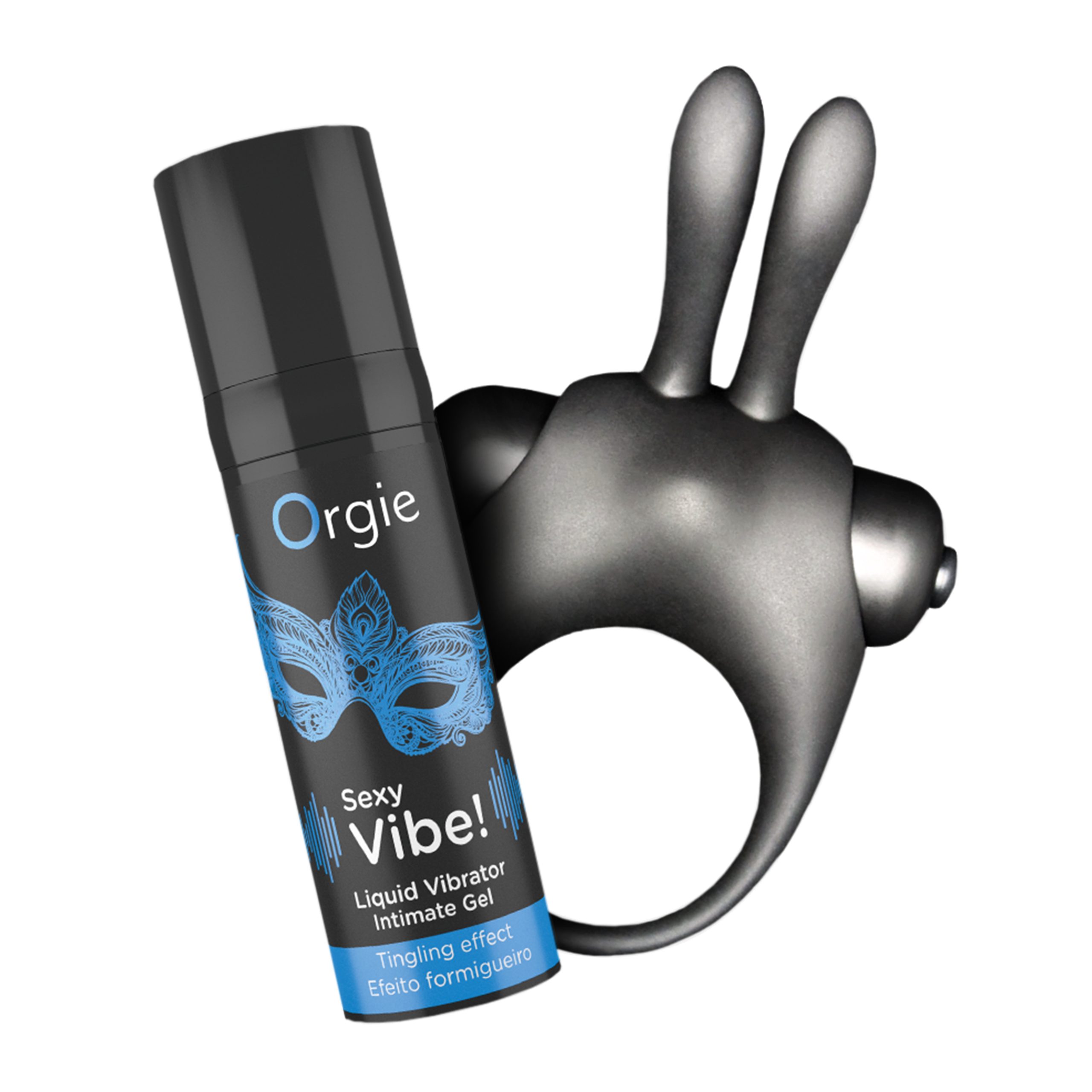 Набір Vibe! Bunny ерекційне віброкільце + рідкий вібратор Orgie - фото 2