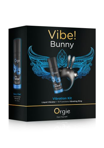 Набір Vibe! Bunny ерекційне віброкільце + рідкий вібратор Orgie - фото 1