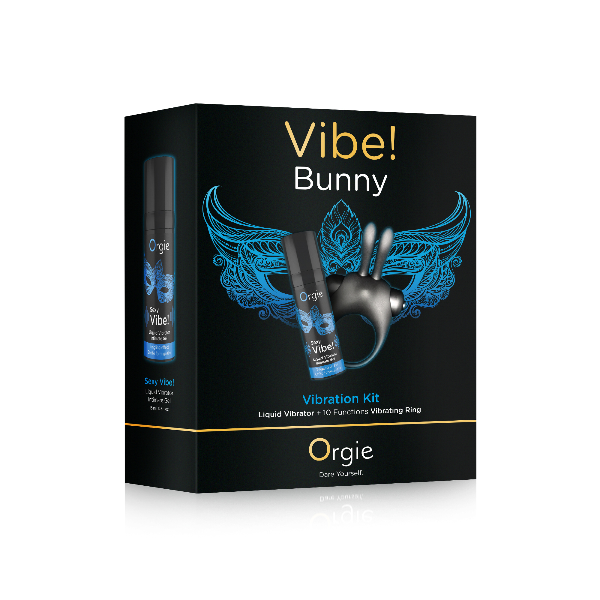 Набір Vibe! Bunny ерекційне віброкільце + рідкий вібратор Orgie - фото 1
