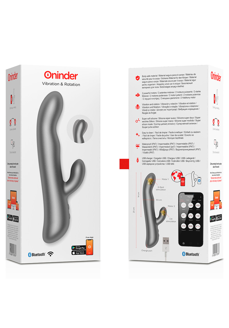 Смарт вібратор-кролик з рухливою голівкою Vibration & Rotation, Oninder