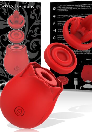 Вакуумный стимулятор клитора с дополнительными насадками, 3 в 1 Rose Luxury edition Mia